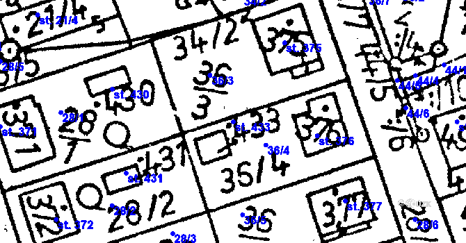 Parcela st. 433 v KÚ Lukavec u Pacova, Katastrální mapa