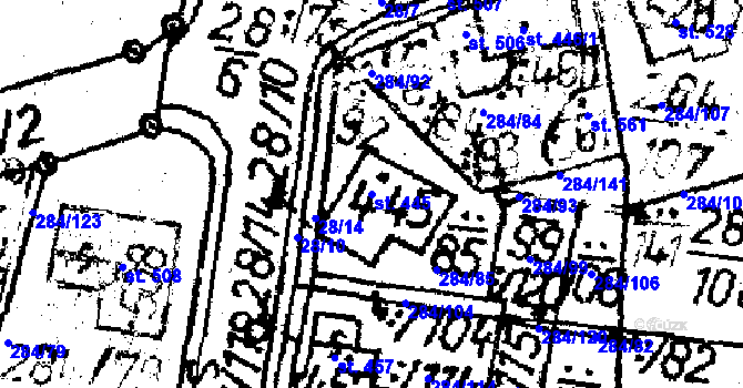 Parcela st. 445 v KÚ Lukavec u Pacova, Katastrální mapa