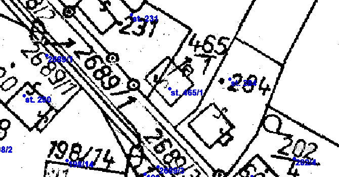 Parcela st. 465/1 v KÚ Lukavec u Pacova, Katastrální mapa