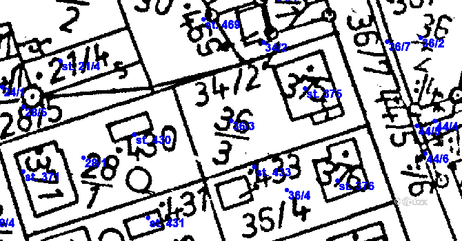 Parcela st. 36/3 v KÚ Lukavec u Pacova, Katastrální mapa