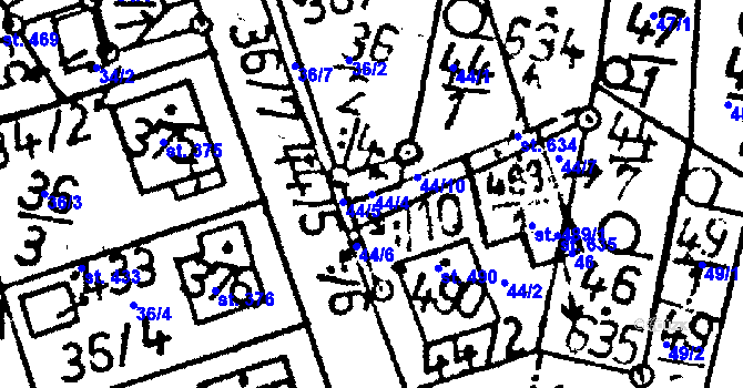 Parcela st. 44/4 v KÚ Lukavec u Pacova, Katastrální mapa