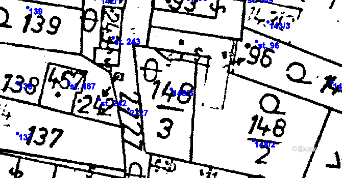Parcela st. 148/3 v KÚ Lukavec u Pacova, Katastrální mapa