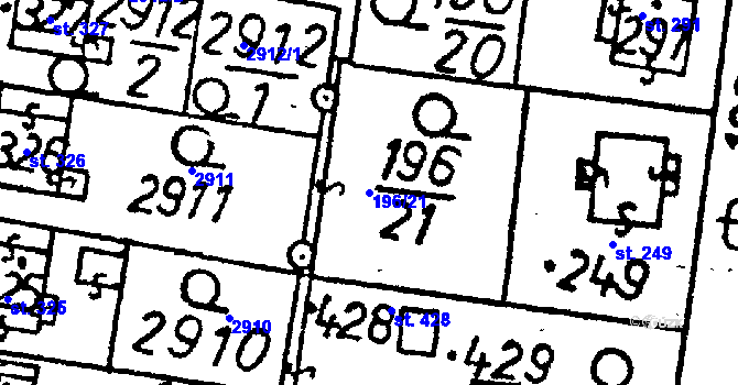 Parcela st. 196/21 v KÚ Lukavec u Pacova, Katastrální mapa