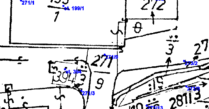 Parcela st. 271/9 v KÚ Lukavec u Pacova, Katastrální mapa