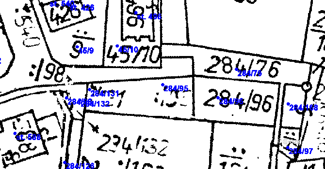 Parcela st. 284/95 v KÚ Lukavec u Pacova, Katastrální mapa
