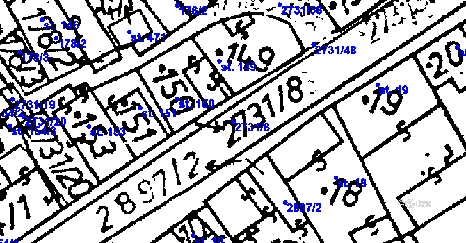 Parcela st. 2731/8 v KÚ Lukavec u Pacova, Katastrální mapa