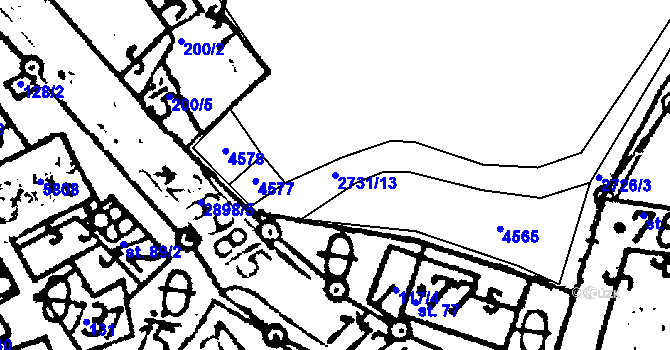 Parcela st. 2731/13 v KÚ Lukavec u Pacova, Katastrální mapa