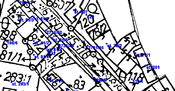 Parcela st. 2731/16 v KÚ Lukavec u Pacova, Katastrální mapa