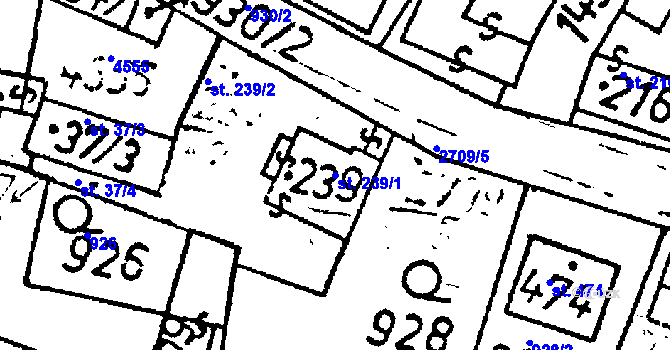 Parcela st. 239/1 v KÚ Lukavec u Pacova, Katastrální mapa