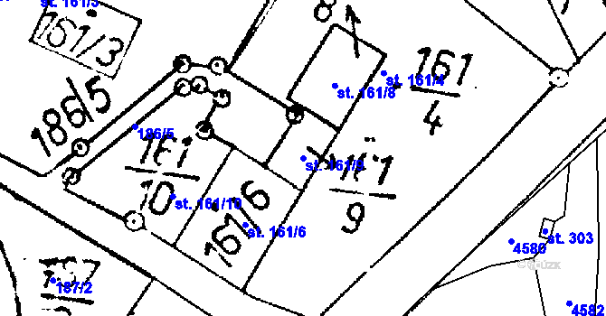 Parcela st. 161/9 v KÚ Lukavec u Pacova, Katastrální mapa