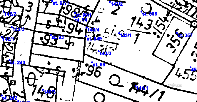 Parcela st. 143/3 v KÚ Lukavec u Pacova, Katastrální mapa