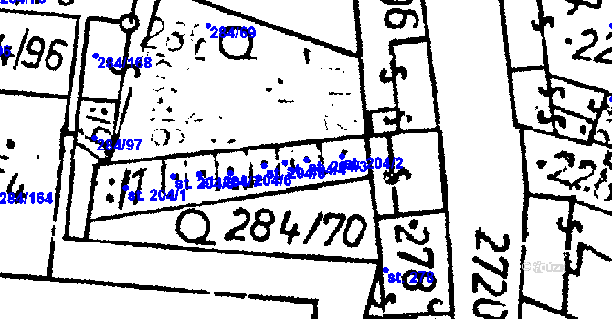 Parcela st. 204/3 v KÚ Lukavec u Pacova, Katastrální mapa