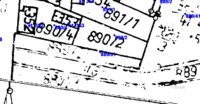 Parcela st. 889/51 v KÚ Lukavec u Pacova, Katastrální mapa