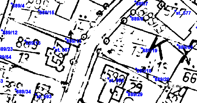 Parcela st. 889/63 v KÚ Lukavec u Pacova, Katastrální mapa
