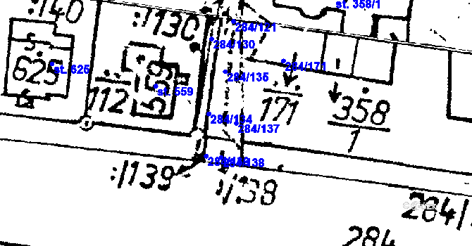 Parcela st. 284/137 v KÚ Lukavec u Pacova, Katastrální mapa