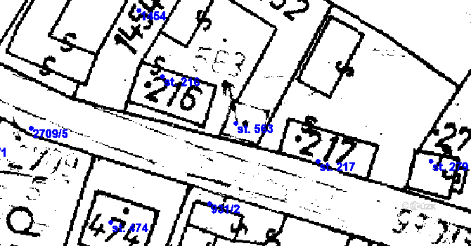 Parcela st. 563 v KÚ Lukavec u Pacova, Katastrální mapa