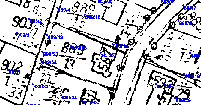 Parcela st. 567 v KÚ Lukavec u Pacova, Katastrální mapa