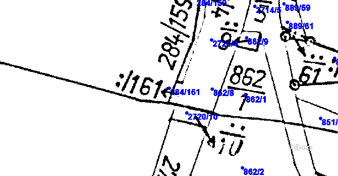 Parcela st. 284/161 v KÚ Lukavec u Pacova, Katastrální mapa