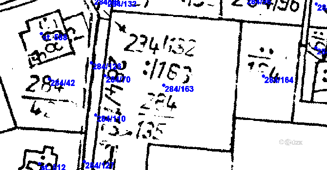 Parcela st. 284/163 v KÚ Lukavec u Pacova, Katastrální mapa