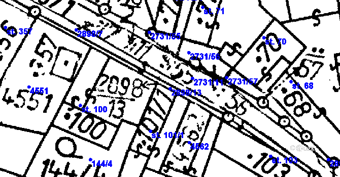 Parcela st. 2898/13 v KÚ Lukavec u Pacova, Katastrální mapa
