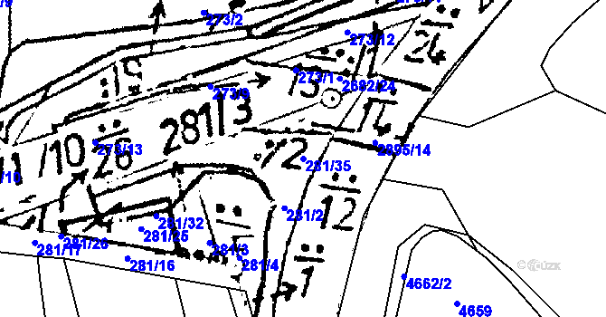 Parcela st. 281/35 v KÚ Lukavec u Pacova, Katastrální mapa