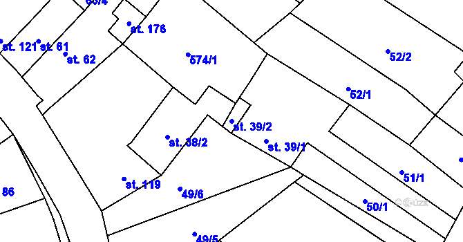 Parcela st. 39/2 v KÚ Lukavec u Lovosic, Katastrální mapa
