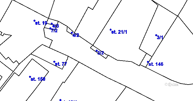 Parcela st. 3/2 v KÚ Lukavec u Lovosic, Katastrální mapa