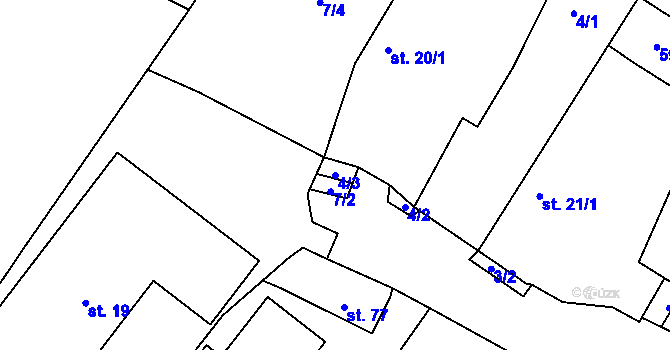 Parcela st. 4/3 v KÚ Lukavec u Lovosic, Katastrální mapa