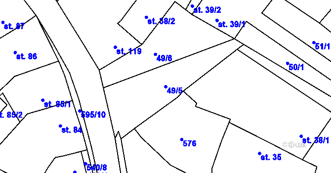 Parcela st. 49/5 v KÚ Lukavec u Lovosic, Katastrální mapa