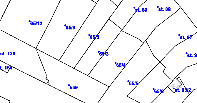 Parcela st. 65/3 v KÚ Lukavec u Lovosic, Katastrální mapa