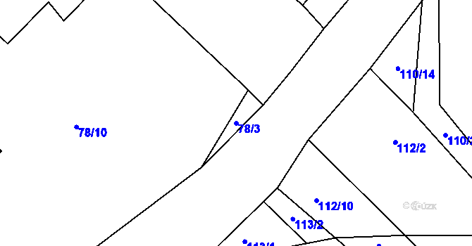Parcela st. 78/3 v KÚ Lukavec u Lovosic, Katastrální mapa
