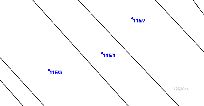 Parcela st. 115/1 v KÚ Lukavec u Lovosic, Katastrální mapa