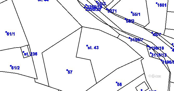 Parcela st. 43 v KÚ Lukavec u Bílovce, Katastrální mapa