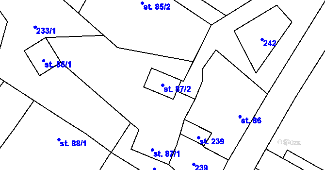 Parcela st. 87/2 v KÚ Lukavec u Bílovce, Katastrální mapa