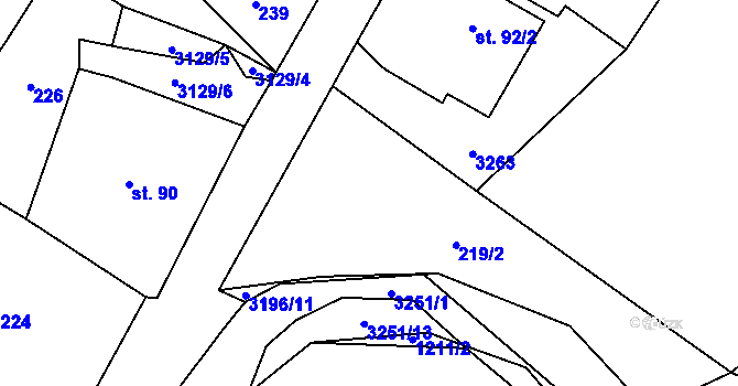 Parcela st. 91 v KÚ Lukavec u Bílovce, Katastrální mapa