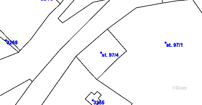 Parcela st. 97/4 v KÚ Lukavec u Bílovce, Katastrální mapa