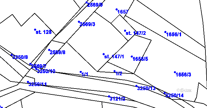 Parcela st. 147/1 v KÚ Lukavec u Bílovce, Katastrální mapa