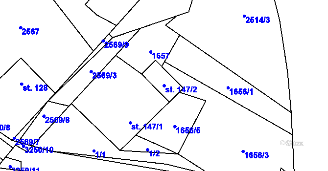 Parcela st. 147/2 v KÚ Lukavec u Bílovce, Katastrální mapa