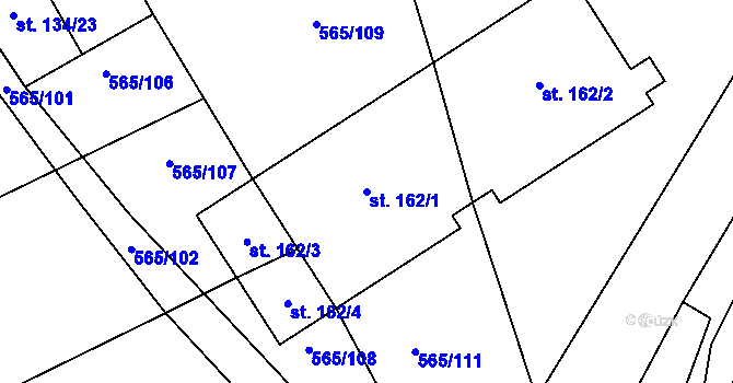 Parcela st. 162/1 v KÚ Lukavec u Bílovce, Katastrální mapa