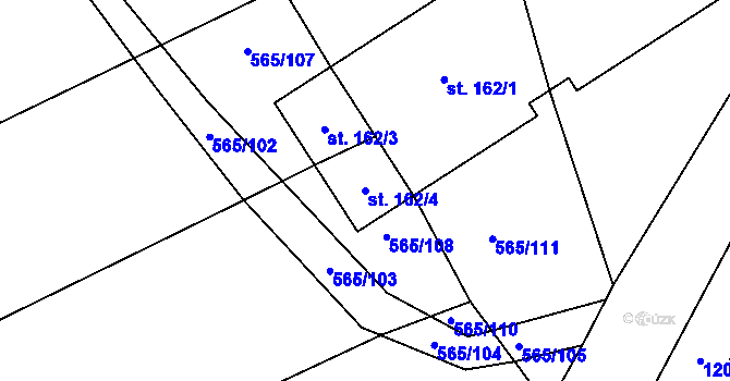 Parcela st. 162/4 v KÚ Lukavec u Bílovce, Katastrální mapa