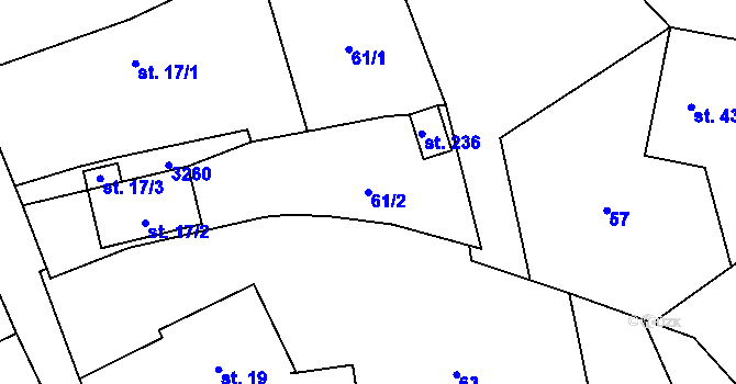 Parcela st. 61/2 v KÚ Lukavec u Bílovce, Katastrální mapa