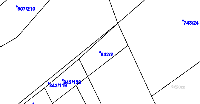 Parcela st. 842/2 v KÚ Lukavec u Bílovce, Katastrální mapa