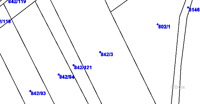 Parcela st. 842/3 v KÚ Lukavec u Bílovce, Katastrální mapa