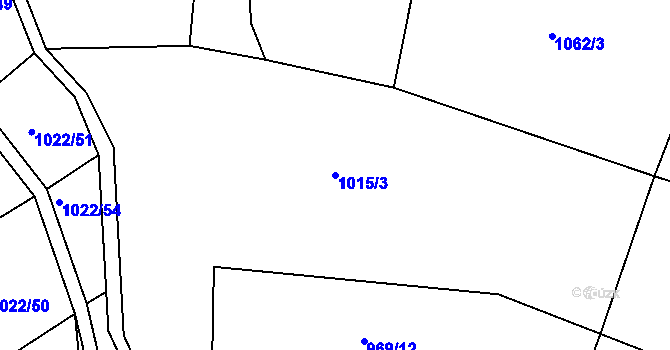 Parcela st. 1015/3 v KÚ Lukavec u Bílovce, Katastrální mapa
