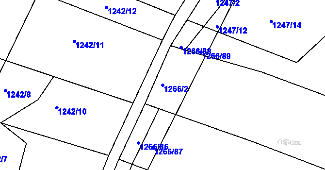 Parcela st. 1266/2 v KÚ Lukavec u Bílovce, Katastrální mapa