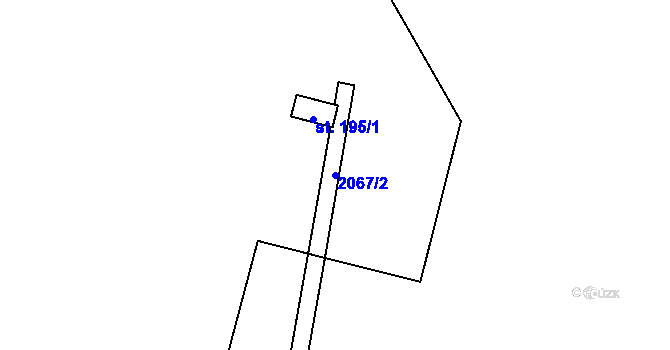Parcela st. 2067/2 v KÚ Lukavec u Bílovce, Katastrální mapa