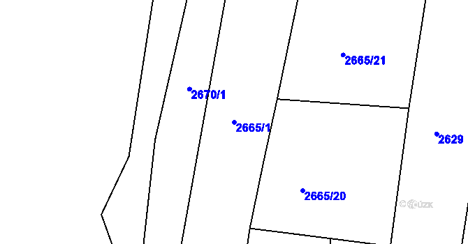 Parcela st. 2665/1 v KÚ Lukavec u Bílovce, Katastrální mapa