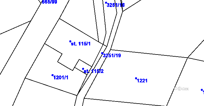 Parcela st. 3251/19 v KÚ Lukavec u Bílovce, Katastrální mapa