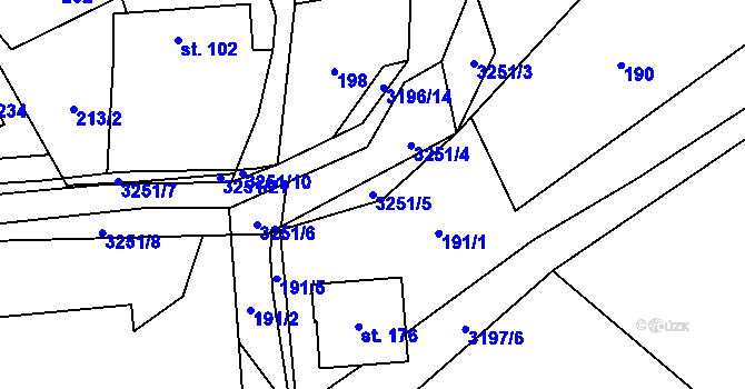 Parcela st. 3251/5 v KÚ Lukavec u Bílovce, Katastrální mapa