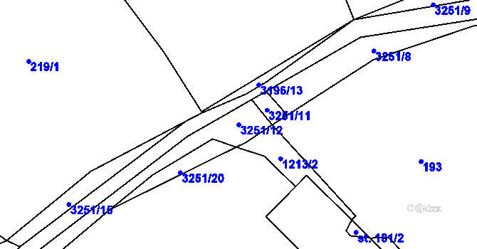 Parcela st. 3251/12 v KÚ Lukavec u Bílovce, Katastrální mapa